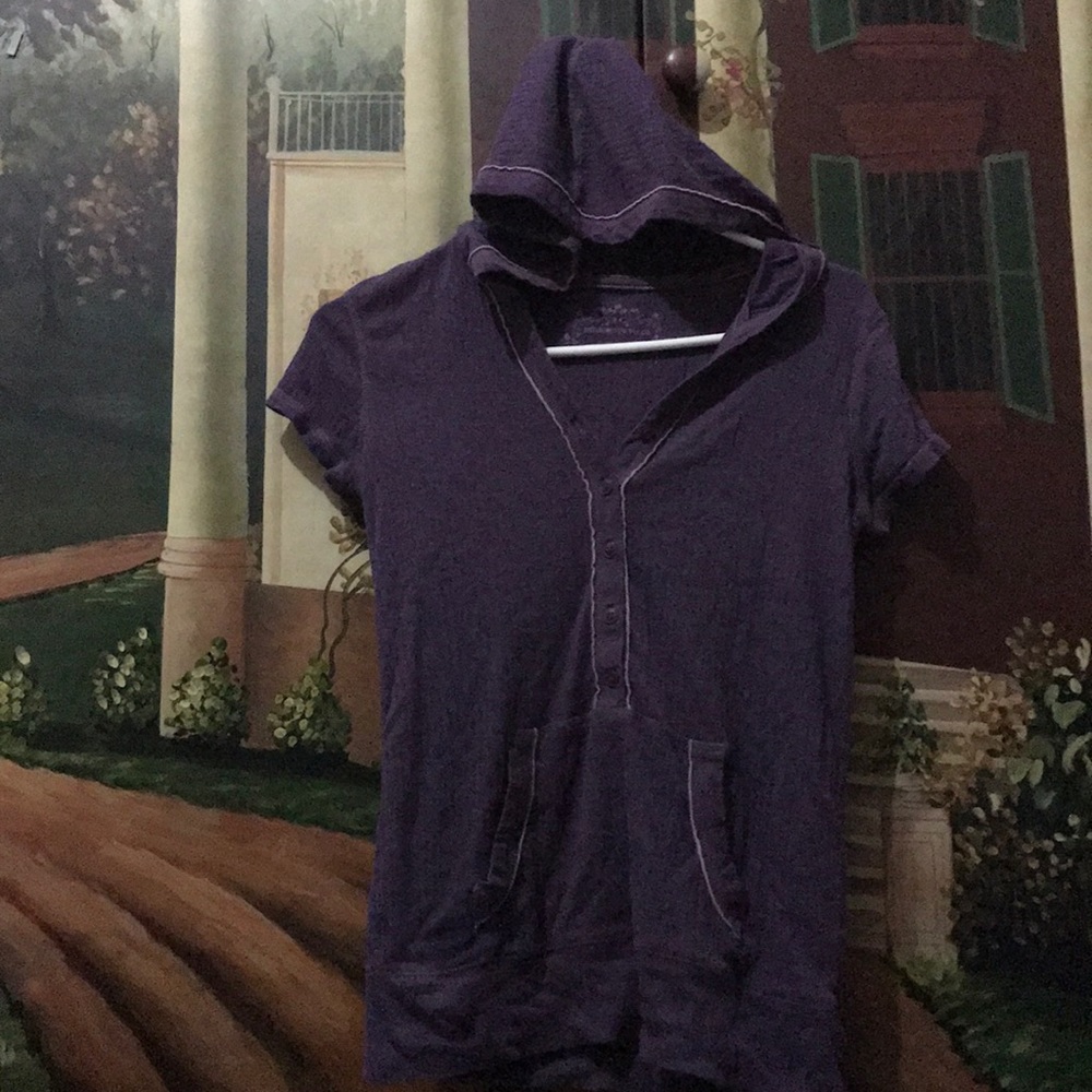 Hooded Purple Short sleeved top